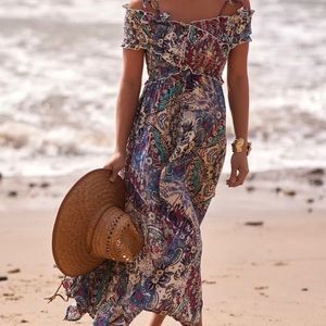 By ANTHROPOLOGIE smocked gauze criss cross dress size Small